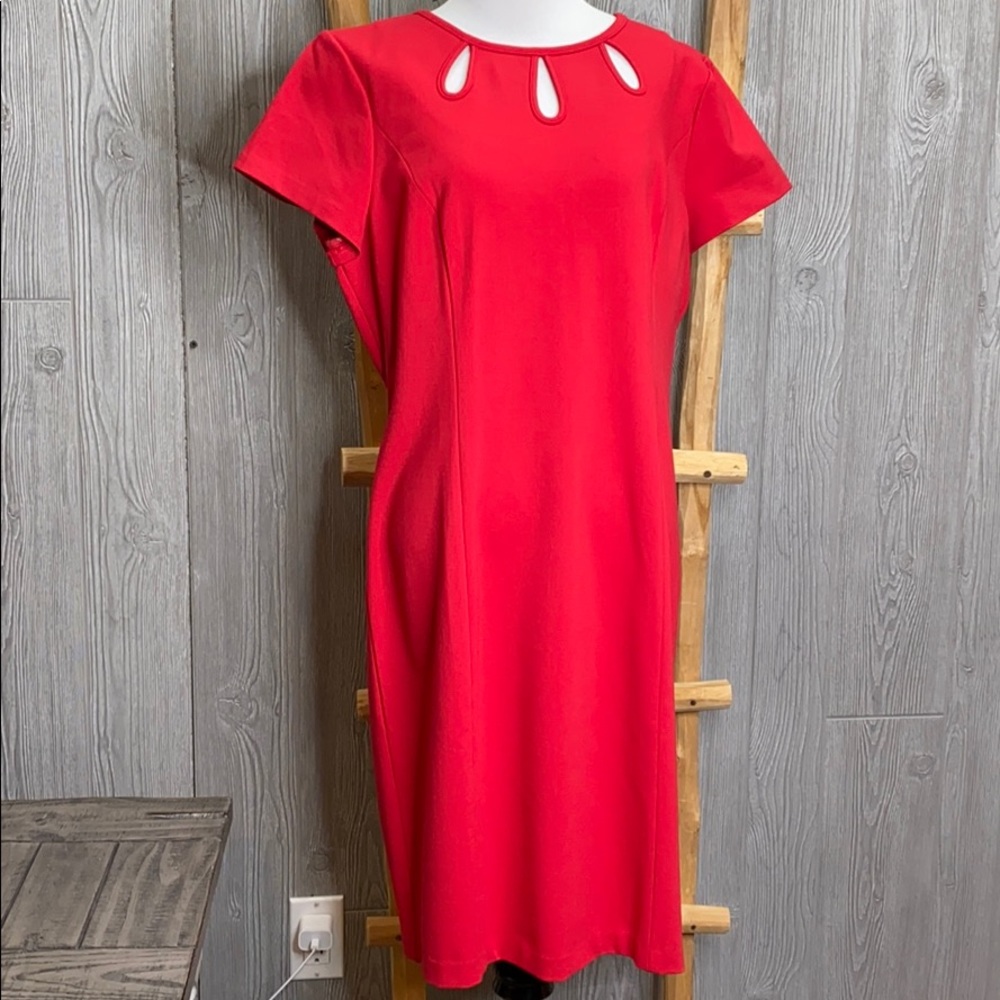 NWT Talbots Red Keyhole Sheath Dress